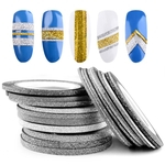 Ficha técnica e caractérísticas do produto 6 Pçs / Set Nail Art Glitter Striping Line Tape Sticker DIY Decal Manicure Decor