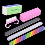 Ficha técnica e caractérísticas do produto 6 Pcs / set Nail Art Professional Cabelo Ferramentas Lima das Unhas ESCOVA de Limpeza desbaste Manicure Kit Ferramentas