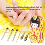 Ficha técnica e caractérísticas do produto 6pcs Boneca japonesa Padrão Manicure Beleza Set Tools