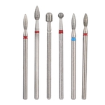 Ficha técnica e caractérísticas do produto 6pcs/pack Stainless Steel Nail Art Drill Bit Kit Nail Drill Accessories Manicure