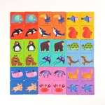 Ficha técnica e caractérísticas do produto 36pcs / set Crianças animal Papel Emparelhados Cartões do bebê aprendizagem cognitiva jogo associativas Brinquedos de memória