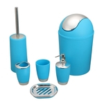 Ficha técnica e caractérísticas do produto 6pcs / Set Trash Can WC escova distribuidor do sabão líquido Box Cup porta-escovas Conjunto para banho Venda quente
