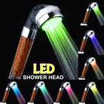 Ficha técnica e caractérísticas do produto 7 cores LED luz banho de água casa de banho romântico chuveiro de mão portátil