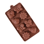 Ficha técnica e caractérísticas do produto 8 Besouro Abelha mesmo bolo de Silicone Sabonete Artesanal de Chocolate Bandeja de gelo do molde de Diy