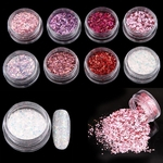 Ficha técnica e caractérísticas do produto 8 Caixas De Unhas De Glitter Em Pó Pigmento Nail Art Decoração Diy Dicas De Gel Acessório