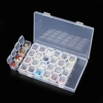 Ficha técnica e caractérísticas do produto 28 Slots Prego armazenamento arte caixa de plástico transparente de exibição titular caso organizador para Rhinestone Beads Anel Brincos XHC88