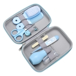 Ficha técnica e caractérísticas do produto 8pcs Convenient Daily Baby Nail Clipper Scissors Hair Brush Comb Manicure Care Kit Blue