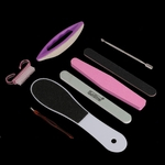 Ficha técnica e caractérísticas do produto 8PCS Ferramenta Manicure Básico Kits prego Arquivos cutícula Fork Pusher
