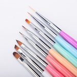 Ficha técnica e caractérísticas do produto 8Pcs Pro Nail Art Drawing Pontilhando Phototherapy Makeup Pen Brushes Manicure Tool