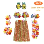 Ficha técnica e caractérísticas do produto 8pcs / set Mulheres Sexy Praia havaiana Hula Vestido Costume Party vestido de terno
