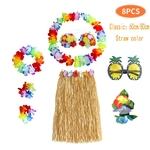 Ficha técnica e caractérísticas do produto 8pcs / set Mulheres Sexy Praia havaiana Hula Vestido Costume Party
