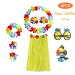 Ficha técnica e caractérísticas do produto Costume Party Dress 8pcs / set Mulheres Sexy Praia havaiana Hula Vestido Costume Party