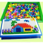 Ficha técnica e caractérísticas do produto 296 Grain Mushroom prego enigma Ilustração articulou Board Toy Plastic Crianças DIY mão Educacional embalado-Box em Bord