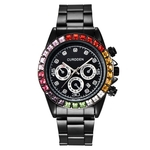 Ficha técnica e caractérísticas do produto Stainless Steel Luxury Men Fashion Colorful Analog Sport Quartz Wrist Watch