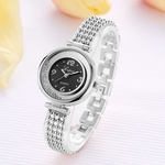 Ficha técnica e caractérísticas do produto Fashion Ladies Women Unisex Stainless Steel Rhinestone Quartz Wrist Watch C