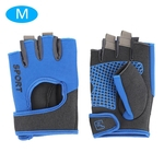 Ficha técnica e caractérísticas do produto A Pair of Blue Silicone Anti-Skid Sports Fitness Cycling Wear Resistant Half Finger Gloves Training Equipment