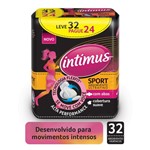 Ficha técnica e caractérísticas do produto Absorvente Intimus Sport Suave com Abas Leve 32 Pague 24