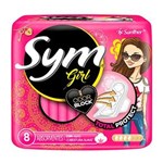 Ficha técnica e caractérísticas do produto Absorvente Sym Girl Total Protect Cobertura Suave com Abas 8 Unidades