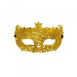 Ficha técnica e caractérísticas do produto Acessório Carnaval Festa Fantasia Mascara Elegancia Ouro - Cromus