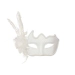 Ficha técnica e caractérísticas do produto Acessório Carnaval Festa Fantasia Mascara Eneza Flor Branco