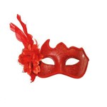 Ficha técnica e caractérísticas do produto Acessório Carnaval Festa Fantasia Mascara Eneza Flor Vermelho