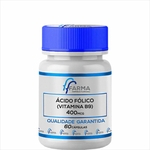 Ficha técnica e caractérísticas do produto Ácido Fólico 400mcg 60 Cápsulas (vitamína B9)