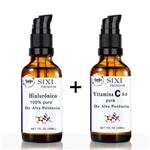 Ficha técnica e caractérísticas do produto Acido Hialuronico + Vitamina C 30 Ml Alta Potencia - Kit Serum para o Rosto Anti Idade Antioxidante - Sixi