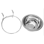Ficha técnica e caractérísticas do produto Aço inoxidável de suspensão bacia de alimentação bacia Pet Bird Dog Food Água gaiola Cup