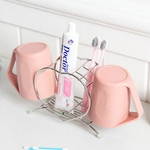 Ficha técnica e caractérísticas do produto FLY Aço inoxidável escova de dentes Stand Holder Banho dentífrico Cup Escova de armazenamento Organizer Bathroom