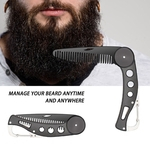 Ficha técnica e caractérísticas do produto Aço inoxidável portátil dobrável Barba Pente Pente de endireitamento Homens Beard ferramenta Styling