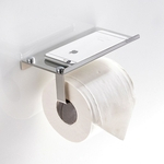 Ficha técnica e caractérísticas do produto Aço inoxidável Toilet Paper Shelf Phone Holder para acessórios de casa de banho Gostar