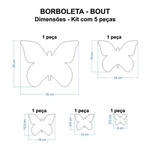 Ficha técnica e caractérísticas do produto Adesivo Acrílico de Parede Espelhado Borboleta Boult 5 pçs