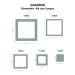 Ficha técnica e caractérísticas do produto Adesivo Acrílico de Parede Espelhado Squares Quadros 5 pçs