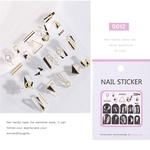 Ficha técnica e caractérísticas do produto LOS Adesivo de auto Art Nail Stickers 3D Gold & Silver Metalic Decorações Nail etiqueta do prego DIY Decal