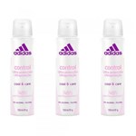 Ficha técnica e caractérísticas do produto Adidas Control Desodorante Aerosol Feminino 150ml (Kit C/03)