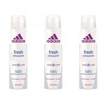 Ficha técnica e caractérísticas do produto Adidas Fresh Desodorante Aerosol Feminino 150ml (Kit C/03)
