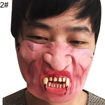 Ficha técnica e caractérísticas do produto Adulto Partido Halloween Assustador Assustador Látex Meia Máscara Facial Cosplay Costume Prop