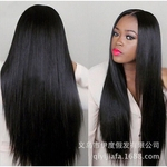 Europeia e África de estilo americano New Carve longa reta sintética peruca de cabelo Hot explosão Modelos atacado fábrica