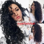 Ficha técnica e caractérísticas do produto African small curly fluffy wavy long curly hairpieces synthetic wigs women's hair wigs deep wave hair
