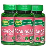 Ficha técnica e caractérísticas do produto Ágar-Ágar Gelatina Vegetal 60 Cápsulas de 600mg Kit com 3