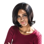 Ficha técnica e caractérísticas do produto AISIHAIR Charming Liso Medio cauda Curly sintético preto perucas para mulheres