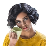 Ficha técnica e caractérísticas do produto AISIHAIR curto encaracolado Risco ao Lado Calor sintética resistente preto perucas para mulheres