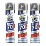 Alcool 70º spray - aerossol kit c/3 SuperDom 300ml.