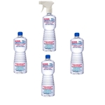 Ficha técnica e caractérísticas do produto Álcool liquido 70% kit 1 spray de 1 litro e 3 refil de 1 litro