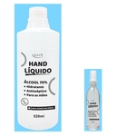 Ficha técnica e caractérísticas do produto Álcool liquido 70% kit 1 spray dosador 95 ml e 1 refil 520ml