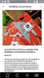 Ficha técnica e caractérísticas do produto Alicate de Cuticula Afiado - Mundial S/A