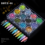 Ficha técnica e caractérísticas do produto Amyove Lovely gift 12 cores de beleza do prego etiqueta DIY Dedo Nail Art Diamante prego Glitter Sequins