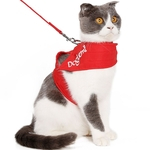 Ficha técnica e caractérísticas do produto Amyove Lovely gift Cat Traction Rope Chest Strap Vest-Style Anti-Quebra Cat Bordado Terno Cadeia