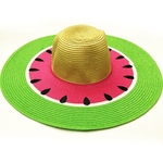 Ficha técnica e caractérísticas do produto Amyove Lovely gift Mulheres Primavera Verão Sunscreen Grande Brim Watermelonhat de Beach Wear