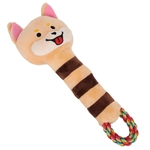 Ficha técnica e caractérísticas do produto Animal bonito em forma de som Chew Toy Teething que mastiga o brinquedo para animais de estimação Cães Gatos (Castanho)